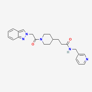 molecular formula C23H27N5O2 B3808681 3-[1-(2H-indazol-2-ylacetyl)-4-piperidinyl]-N-(3-pyridinylmethyl)propanamide 