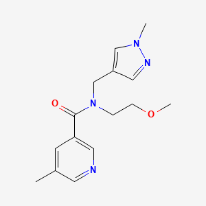 molecular formula C15H20N4O2 B3808689 N-(2-methoxyethyl)-5-methyl-N-[(1-methyl-1H-pyrazol-4-yl)methyl]nicotinamide 