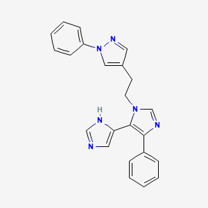 molecular formula C23H20N6 B3808707 5'-phenyl-3'-[2-(1-phenyl-1H-pyrazol-4-yl)ethyl]-1H,3'H-4,4'-biimidazole 
