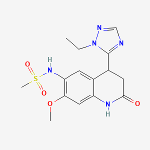 N-[4-(1-ethyl-1H-1,2,4-triazol-5-yl)-7-methoxy-2-oxo-1,2,3,4-tetrahydroquinolin-6-yl]methanesulfonamide