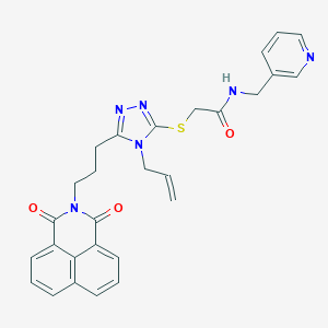 molecular formula C28H26N6O3S B380875 2-[[5-[3-(1,3-dioxobenzo[de]isoquinolin-2-yl)propyl]-4-prop-2-enyl-1,2,4-triazol-3-yl]sulfanyl]-N-(pyridin-3-ylmethyl)acetamide CAS No. 315239-14-6