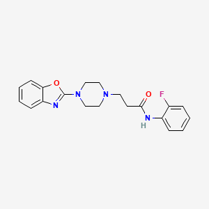 molecular formula C20H21FN4O2 B3808759 3-[4-(1,3-benzoxazol-2-yl)piperazin-1-yl]-N-(2-fluorophenyl)propanamide 