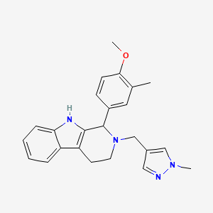 molecular formula C24H26N4O B3808776 1-(4-methoxy-3-methylphenyl)-2-[(1-methyl-1H-pyrazol-4-yl)methyl]-2,3,4,9-tetrahydro-1H-beta-carboline 