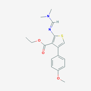 molecular formula C17H20N2O3S B380878 Ethyl 2-{[(dimethylamino)methylene]amino}-4-(4-methoxyphenyl)-3-thiophenecarboxylate 