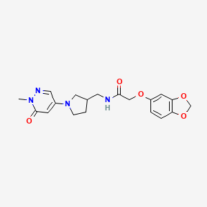 molecular formula C19H22N4O5 B3808781 2-(1,3-benzodioxol-5-yloxy)-N-{[1-(1-methyl-6-oxo-1,6-dihydropyridazin-4-yl)pyrrolidin-3-yl]methyl}acetamide 