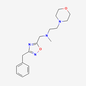 molecular formula C17H24N4O2 B3808791 N-[(3-benzyl-1,2,4-oxadiazol-5-yl)methyl]-N-methyl-2-(4-morpholinyl)ethanamine 