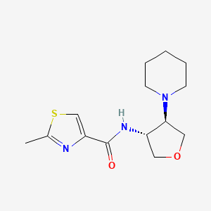 molecular formula C14H21N3O2S B3808792 2-methyl-N-[(3R*,4R*)-4-piperidin-1-yltetrahydrofuran-3-yl]-1,3-thiazole-4-carboxamide 