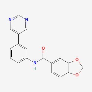 molecular formula C18H13N3O3 B3808797 N-(3-pyrimidin-5-ylphenyl)-1,3-benzodioxole-5-carboxamide 