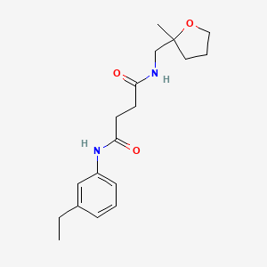 molecular formula C18H26N2O3 B3808819 N-(3-ethylphenyl)-N'-[(2-methyltetrahydrofuran-2-yl)methyl]succinamide 