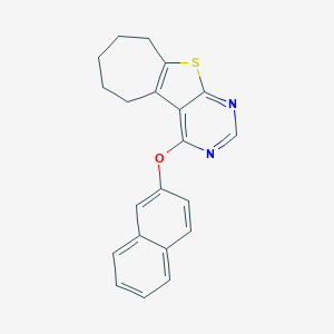 molecular formula C21H18N2OS B380882 4-(2-Naphthyloxy)-6,7,8,9-tetrahydro-5H-cyclohepta(4,5)thieno(2,3-D)pyrimidine 