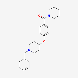molecular formula C24H34N2O2 B3808829 1-(3-cyclohexen-1-ylmethyl)-4-[4-(1-piperidinylcarbonyl)phenoxy]piperidine 