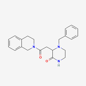 molecular formula C22H25N3O2 B3808851 4-benzyl-3-[2-(3,4-dihydro-2(1H)-isoquinolinyl)-2-oxoethyl]-2-piperazinone 