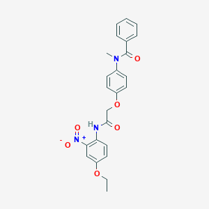 molecular formula C24H23N3O6 B380886 N-[4-(2-{4-ethoxy-2-nitroanilino}-2-oxoethoxy)phenyl]-N-methylbenzamide 