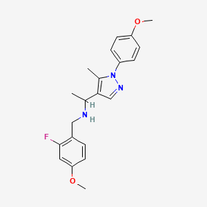 (2-fluoro-4-methoxybenzyl){1-[1-(4-methoxyphenyl)-5-methyl-1H-pyrazol-4-yl]ethyl}amine