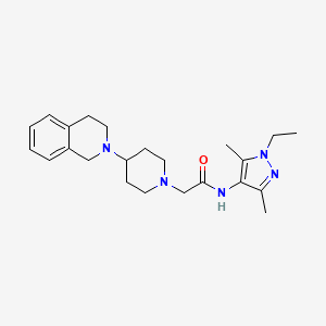 2-[4-(3,4-dihydroisoquinolin-2(1H)-yl)piperidin-1-yl]-N-(1-ethyl-3,5-dimethyl-1H-pyrazol-4-yl)acetamide