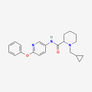 molecular formula C21H25N3O2 B3808888 1-(cyclopropylmethyl)-N-(6-phenoxy-3-pyridinyl)-2-piperidinecarboxamide 