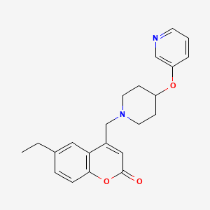 molecular formula C22H24N2O3 B3808909 6-ethyl-4-{[4-(pyridin-3-yloxy)piperidin-1-yl]methyl}-2H-chromen-2-one 