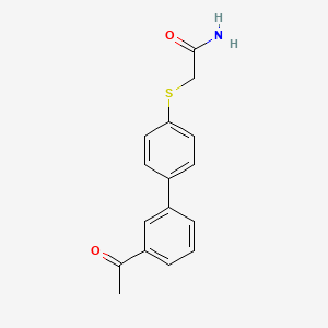 molecular formula C16H15NO2S B3808922 2-[(3'-acetyl-4-biphenylyl)thio]acetamide 