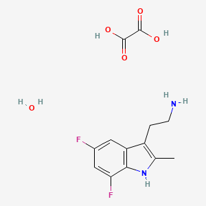 [2-(5,7-difluoro-2-methyl-1H-indol-3-yl)ethyl]amine ethanedioate hydrate