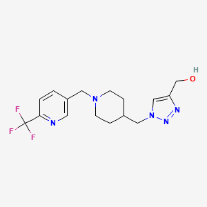 molecular formula C16H20F3N5O B3808956 {1-[(1-{[6-(trifluoromethyl)-3-pyridinyl]methyl}-4-piperidinyl)methyl]-1H-1,2,3-triazol-4-yl}methanol trifluoroacetate (salt) 