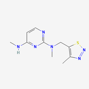 molecular formula C10H14N6S B3808959 N~2~,N~4~-dimethyl-N~2~-[(4-methyl-1,2,3-thiadiazol-5-yl)methyl]pyrimidine-2,4-diamine 