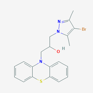 molecular formula C20H20BrN3OS B380896 1-(4-bromo-3,5-dimethyl-1H-pyrazol-1-yl)-3-(10H-phenothiazin-10-yl)-2-propanol 
