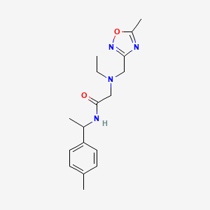 molecular formula C17H24N4O2 B3808961 2-{ethyl[(5-methyl-1,2,4-oxadiazol-3-yl)methyl]amino}-N-[1-(4-methylphenyl)ethyl]acetamide 