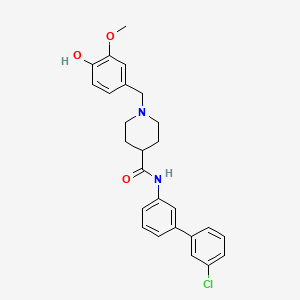 N-(3'-chloro-3-biphenylyl)-1-(4-hydroxy-3-methoxybenzyl)-4-piperidinecarboxamide