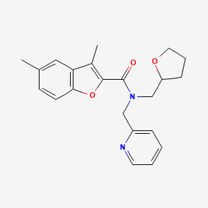 molecular formula C22H24N2O3 B3809005 3,5-dimethyl-N-(2-pyridinylmethyl)-N-(tetrahydro-2-furanylmethyl)-1-benzofuran-2-carboxamide 