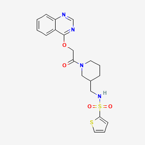 molecular formula C20H22N4O4S2 B3809016 N-({1-[2-(4-quinazolinyloxy)acetyl]-3-piperidinyl}methyl)-2-thiophenesulfonamide 