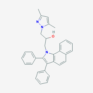 molecular formula C32H29N3O B380903 1-(3,5-dimethyl-1H-pyrazol-1-yl)-3-(2,3-diphenyl-1H-benzo[g]indol-1-yl)-2-propanol 