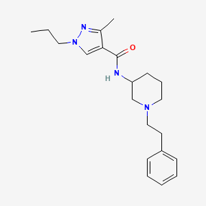 molecular formula C21H30N4O B3809057 3-methyl-N-[1-(2-phenylethyl)-3-piperidinyl]-1-propyl-1H-pyrazole-4-carboxamide 