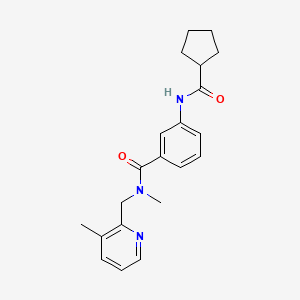 molecular formula C21H25N3O2 B3809065 3-[(cyclopentylcarbonyl)amino]-N-methyl-N-[(3-methylpyridin-2-yl)methyl]benzamide 