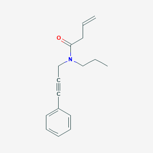 molecular formula C16H19NO B3809072 N-(3-phenylprop-2-yn-1-yl)-N-propylbut-3-enamide 