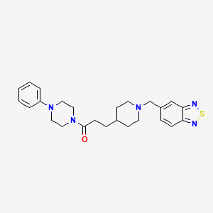 molecular formula C25H31N5OS B3809081 5-({4-[3-oxo-3-(4-phenyl-1-piperazinyl)propyl]-1-piperidinyl}methyl)-2,1,3-benzothiadiazole 