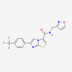 molecular formula C17H11F3N4O2S B3809101 N-(3-isoxazolylmethyl)-6-[4-(trifluoromethyl)phenyl]imidazo[2,1-b][1,3]thiazole-3-carboxamide 