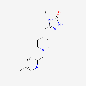 molecular formula C19H29N5O B3809128 4-ethyl-5-({1-[(5-ethylpyridin-2-yl)methyl]piperidin-4-yl}methyl)-2-methyl-2,4-dihydro-3H-1,2,4-triazol-3-one 