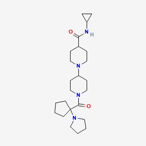 molecular formula C24H40N4O2 B3809165 N-cyclopropyl-1'-{[1-(1-pyrrolidinyl)cyclopentyl]carbonyl}-1,4'-bipiperidine-4-carboxamide 