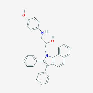molecular formula C34H30N2O2 B380918 1-(2,3-diphenyl-1H-benzo[g]indol-1-yl)-3-[(4-methoxyphenyl)amino]propan-2-ol 