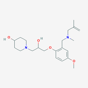 molecular formula C21H34N2O4 B3809181 1-[2-hydroxy-3-(4-methoxy-2-{[methyl(2-methyl-2-propen-1-yl)amino]methyl}phenoxy)propyl]-4-piperidinol 