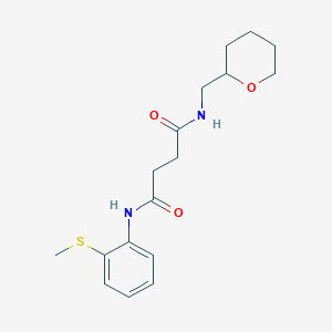 molecular formula C17H24N2O3S B3809184 N-[2-(methylthio)phenyl]-N'-(tetrahydro-2H-pyran-2-ylmethyl)succinamide 