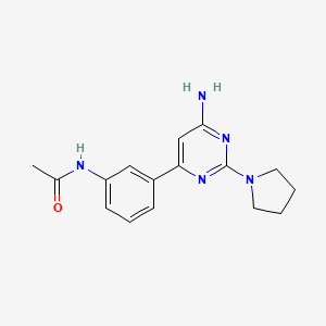 N-[3-(6-amino-2-pyrrolidin-1-ylpyrimidin-4-yl)phenyl]acetamide