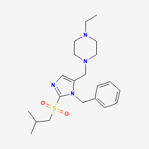 molecular formula C21H32N4O2S B3809207 1-{[1-benzyl-2-(isobutylsulfonyl)-1H-imidazol-5-yl]methyl}-4-ethylpiperazine 