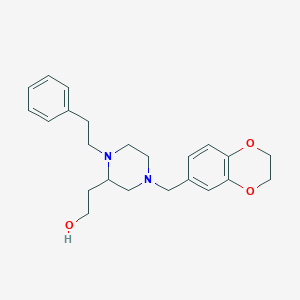 2-[4-(2,3-dihydro-1,4-benzodioxin-6-ylmethyl)-1-(2-phenylethyl)-2-piperazinyl]ethanol