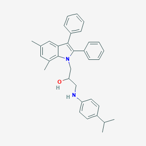 molecular formula C34H36N2O B380923 1-(5,7-dimethyl-2,3-diphenyl-1H-indol-1-yl)-3-(4-isopropylanilino)-2-propanol 