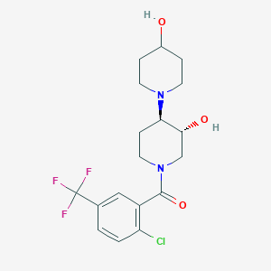 (3'R*,4'R*)-1'-[2-chloro-5-(trifluoromethyl)benzoyl]-1,4'-bipiperidine-3',4-diol