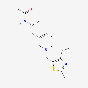 molecular formula C17H27N3OS B3809272 N-(2-{1-[(4-ethyl-2-methyl-1,3-thiazol-5-yl)methyl]-1,2,5,6-tetrahydropyridin-3-yl}-1-methylethyl)acetamide 