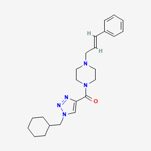 molecular formula C23H31N5O B3809282 1-{[1-(cyclohexylmethyl)-1H-1,2,3-triazol-4-yl]carbonyl}-4-[(2E)-3-phenyl-2-propen-1-yl]piperazine 