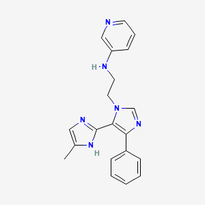 molecular formula C20H20N6 B3809297 N-[2-(4-methyl-5'-phenyl-1H,3'H-2,4'-biimidazol-3'-yl)ethyl]pyridin-3-amine 