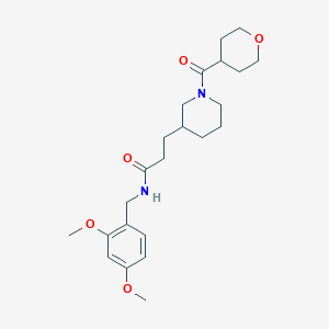 molecular formula C23H34N2O5 B3809313 N-(2,4-dimethoxybenzyl)-3-[1-(tetrahydro-2H-pyran-4-ylcarbonyl)-3-piperidinyl]propanamide 